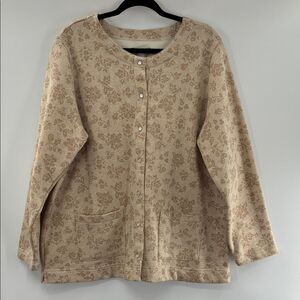 3For$20 Laura Scott Beige and Cream Knit Button Up Cardigan  size 16/18W